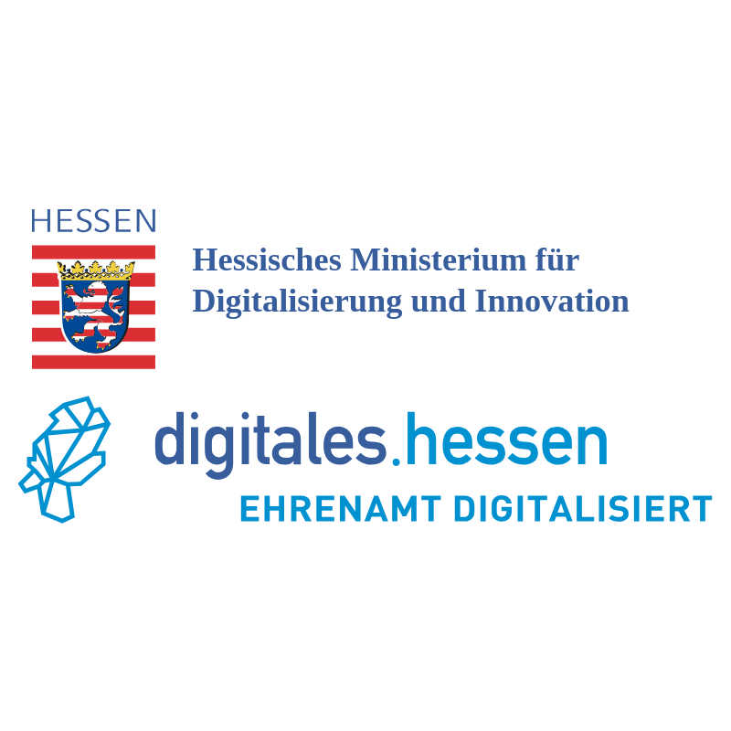 Logo des Ministeriums für Digitalisierung und Innovation Rheinland-Pfalz mit dem Zusatz ‘Ehrenamt digitalisiert’ – Förderhinweis für digitale Projekte im Ehrenamt