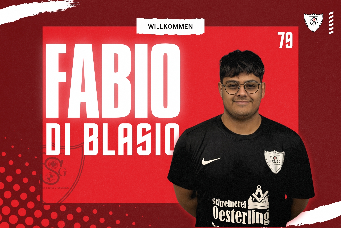 Fabio Di Blasio mit Brille im FSG-Trikot, Rückennummer 79